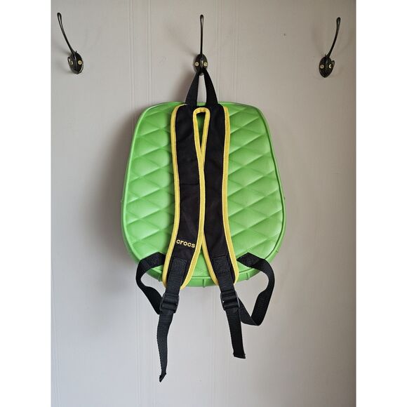 Round Crocs Backpack Bag Zip Green Croslite Holes Jibbitz Holes Embossed RARE - Picture 3 of 5